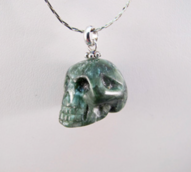 MP-1-SR  : Seraphinite Crystal Skull Pendant