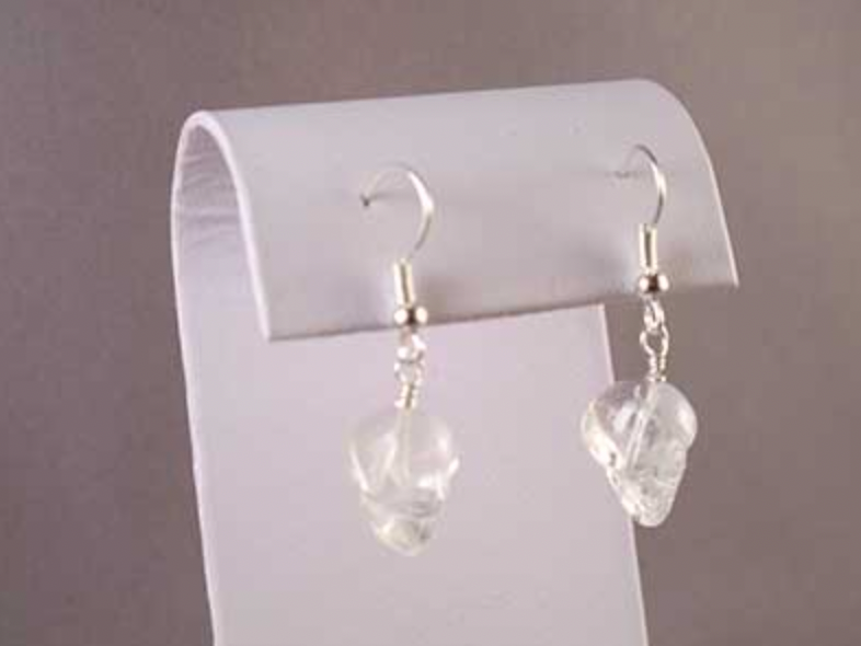 K-D-E-HQ : Himalayan Crystal Skull Earrings