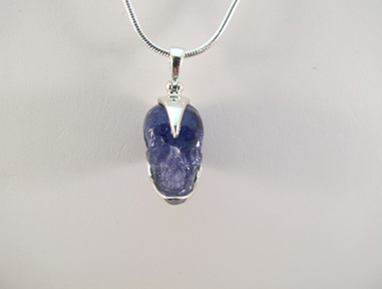 J-SS-TAN-8.1 : Tanzanite Crystal Skull Pendant
