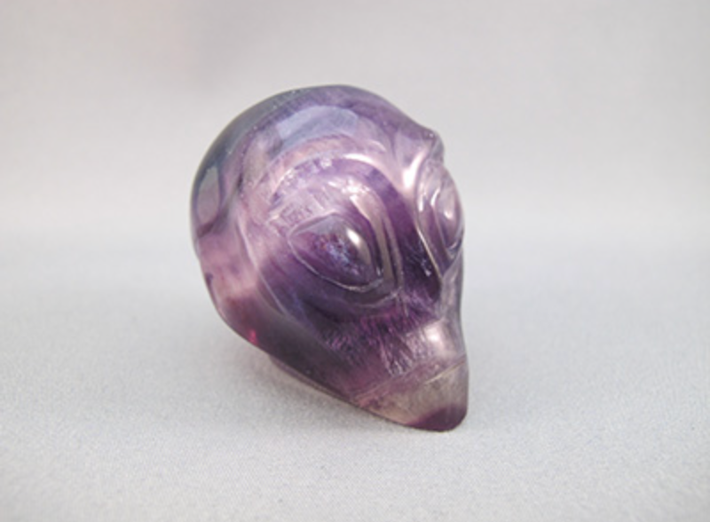 A-F-P-S-75 :  Starbeing Purple Fluorite Crystal Skull