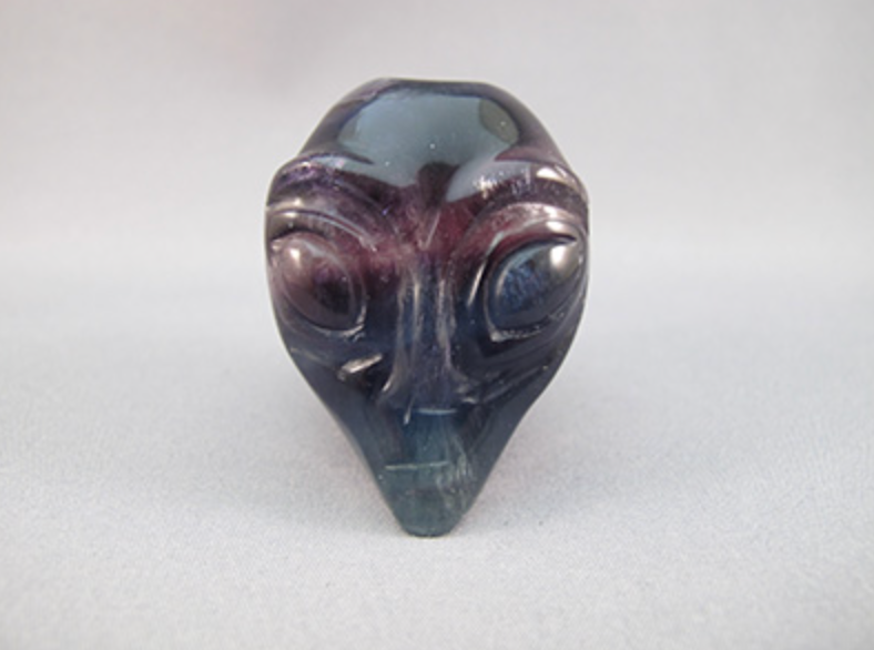 A-F-BPG-S-75 :  Starbeing Rainbow Fluorite Crystal Skull (Blue / Purple / Green)
