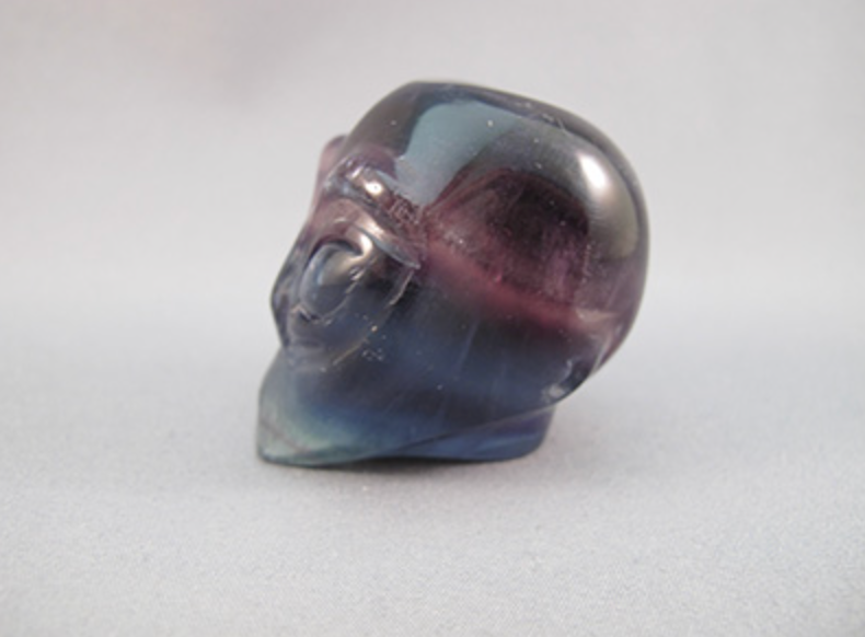 A-F-BPG-S-75 :  Starbeing Rainbow Fluorite Crystal Skull (Blue / Purple / Green)