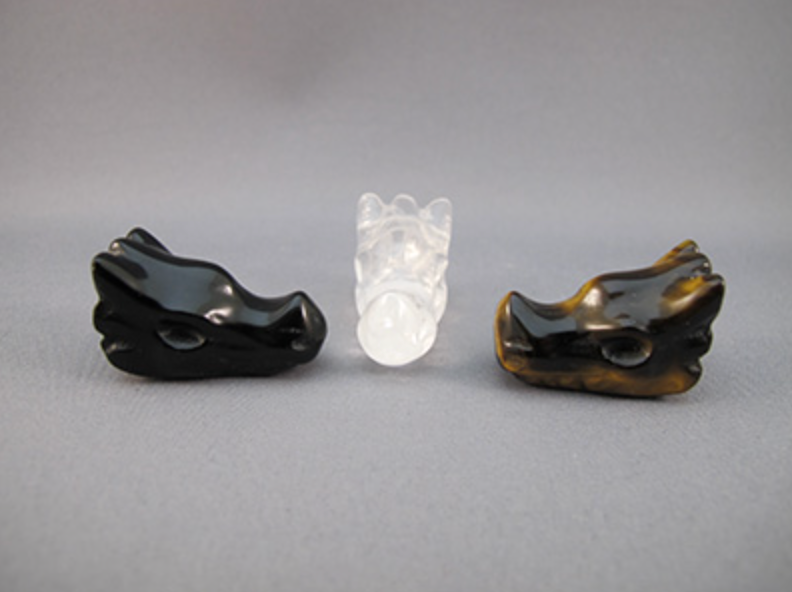 BO-Q-TE-DR-12-s3 : Tri-Color Mini Dragon Skulls Set