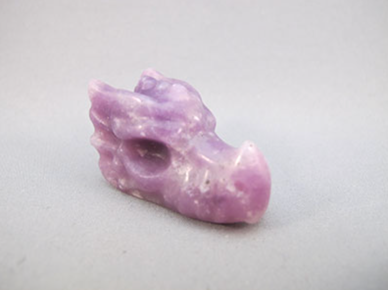 LEP-DR-25 : Lepidolite Dragon Crystal Skull