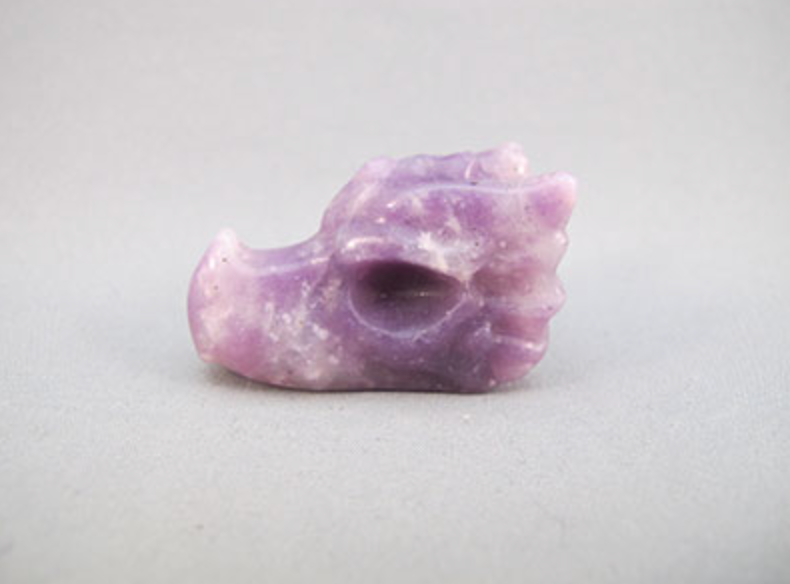 LEP-DR-25 : Lepidolite Dragon Crystal Skull