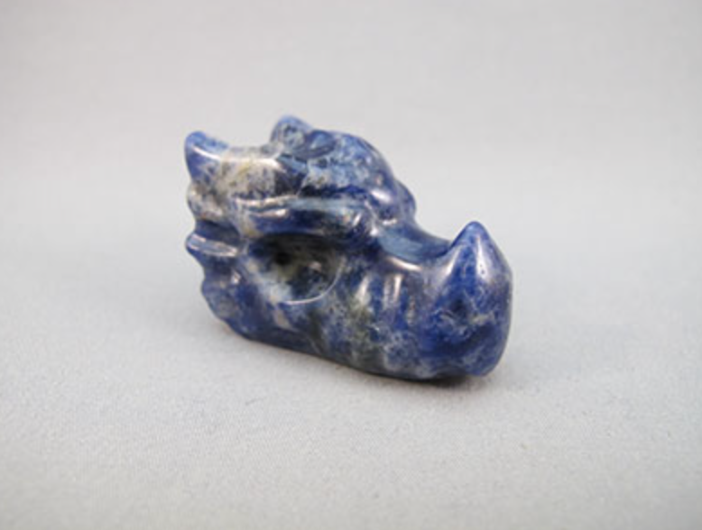 BS-DR-30 : Blue Sodalite Dragon Crystal Skull