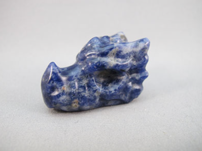 BS-DR-30 : Blue Sodalite Dragon Crystal Skull