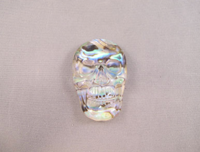FMS-ABQ-L : Large Abalone Quartz Flat Crystal Skull