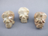 Q-SS-S3-E :  Set of 3 EARTH-Toned Q'ero LIGHT Infused Peruvian Soapstone Crystal Skulls