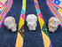 Q-SS-S3-E :  Set of 3 EARTH-Toned Q'ero LIGHT Infused Peruvian Soapstone Crystal Skulls