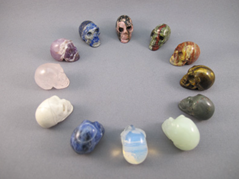 CS-12-MS :  12 Set Multi-Stone Crystal Skull Collection