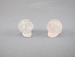 Q-RQ-B-4-TS :  TRINITY SHASTA Quartz & Rose Quartz Crystal Skull Bead Set