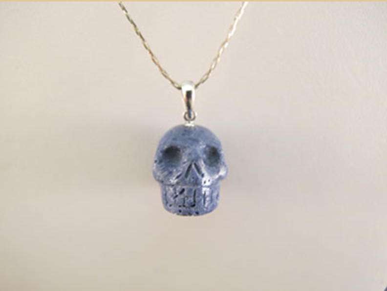 MP-1-CRL-b : Blue Coral Crystal Skull Pendant