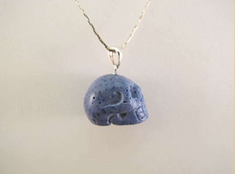 MP-1-CRL-b : Blue Coral Crystal Skull Pendant