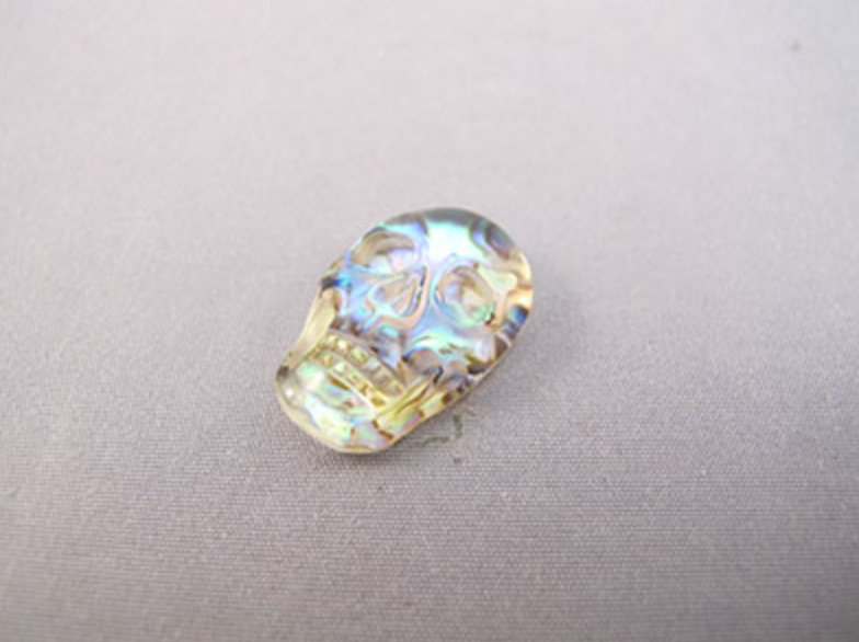 FMS-ABQ-S : Small Abalone Quartz Flat Crystal Skull