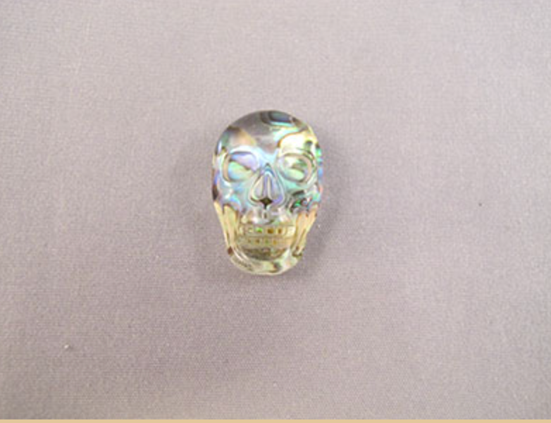 FMS-ABQ-S : Small Abalone Quartz Flat Crystal Skull
