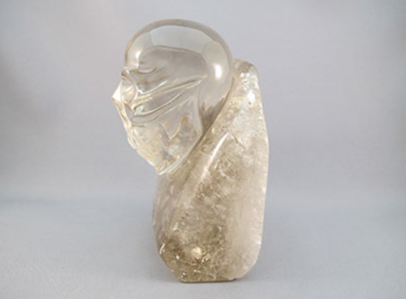 ACS-QQ-823-B : Standing Ascension Smoky Quartz Crystal Skull