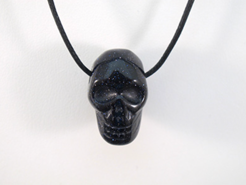 DP-PGS-sh : Stonehenge  Purple Goldstone Crystal Skull Drilled Pendant