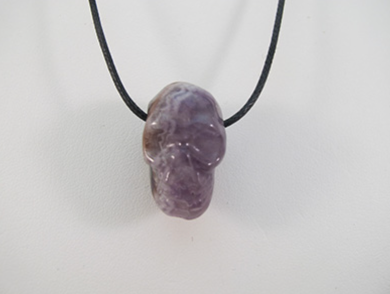 DP-CA-sh : Stonehenge Chevron Amethyst Crystal Skull Drilled Pendant