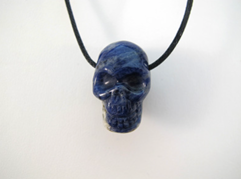 DP-BS-sh : Stonehenge Sodalite Crystal Skull Drilled Pendant