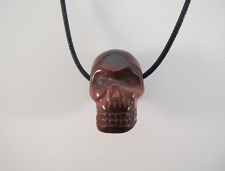 DP-RMK-sh : Stonehenge Red Mookaite Crystal Skull Drilled Pendant