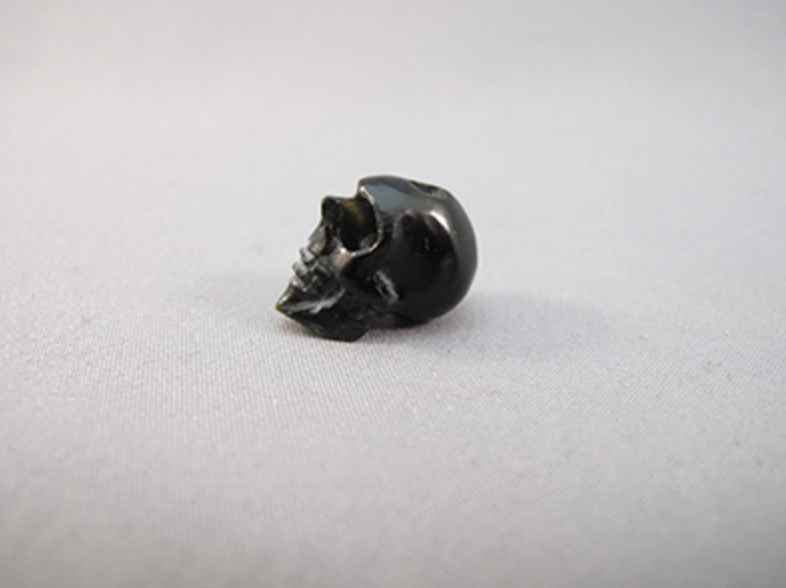 TK-S-2-b-sh : Stonehenge Black Tektite Crystal Skull Bead