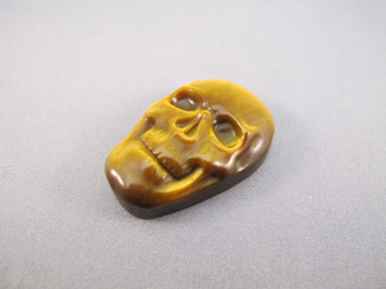 FMS-TE-S-m-t : Sedona Doorway Medium-Sized Tiger Eye Flat Crystal Skull