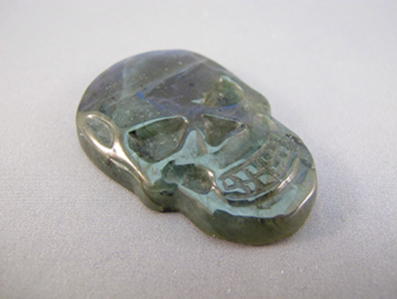 FMS-L-S-l-rb-t-40 : Sedona Doorway Extra-Large Royal Blue Labradorite Flat Crystal Skull