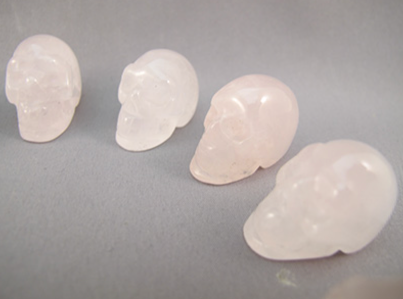 CS-12-RQ : Rose Quartz 12 Crystal Skulls Set