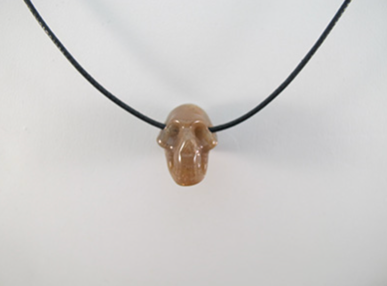 J-S-MS-P : Sedona Doorway Pink Moonstone Crystal Skull Talisman Pendant