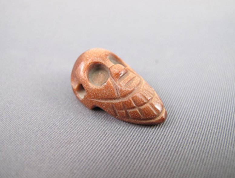 Q-TEF-GS :  Q'ero Energized Goldstone Third Eye Flat Crystal Skull