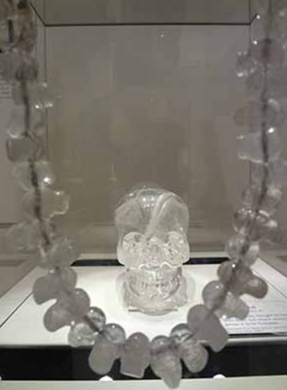 DP-RQ-bm : British Museum Crystal Skull Rainbow Quartz Crystal Skull Drilled Pendant