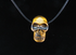 DP-BTE-bm : British Museum Crystal Skull Blue Tiger Eye Crystal Skull Drilled Pendant