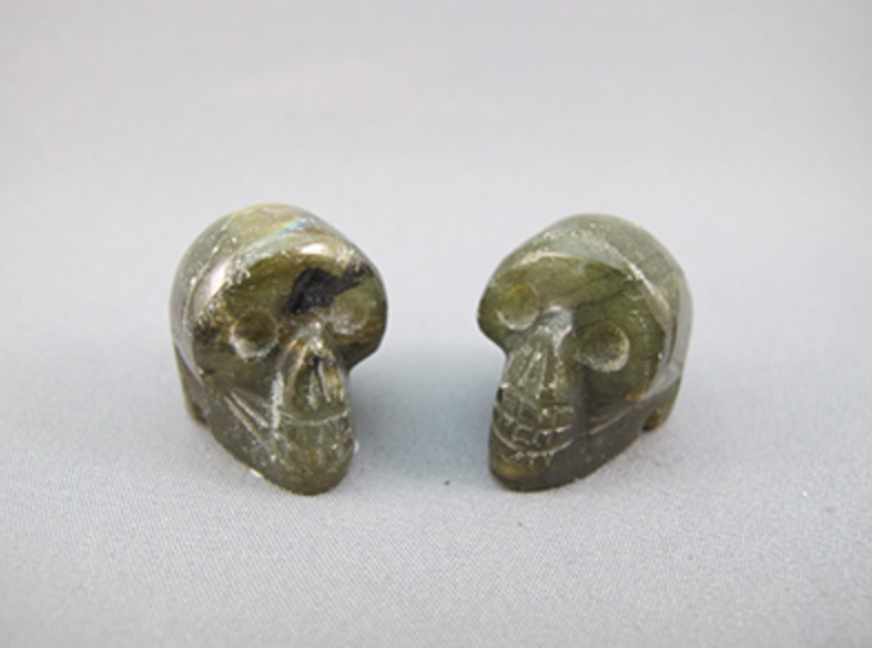 A-L-P-12-s : 2-for-1 Adoption Labradorite Pocket Crystal Skulls