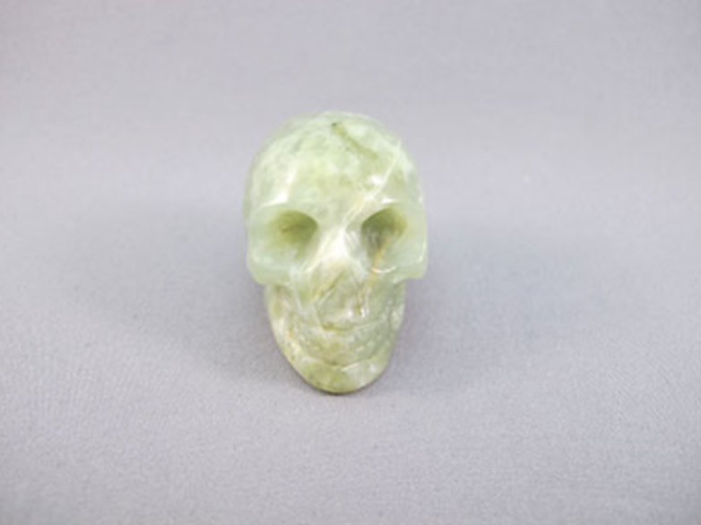 A-J-S-50-wg : Adoption White & Green Jade Crystal Skull