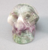 A-F-S-100-swpgs :  2" Adoption White/Purple/Green Fluorite Crystal Skull