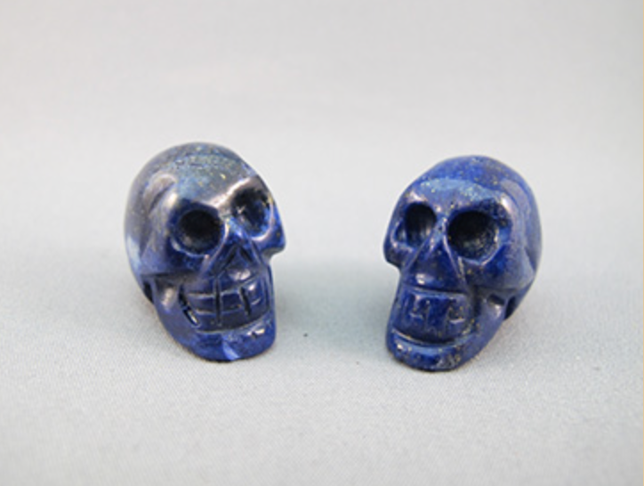 A-BL-P-12-s : 2-for-1 Adoption Lapis Lazuli Pocket Crystal Skulls