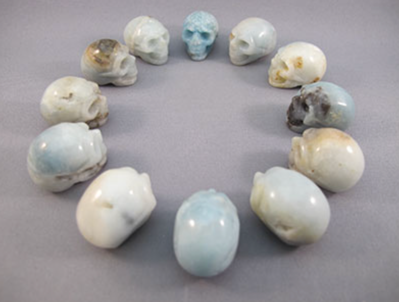 A-CS-12-AMA : Adoption Amazonite 12 Crystal Skulls Set