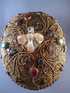 HQ-L-5031 : Jewel-Encrusted Tibetan Crystal Skull
