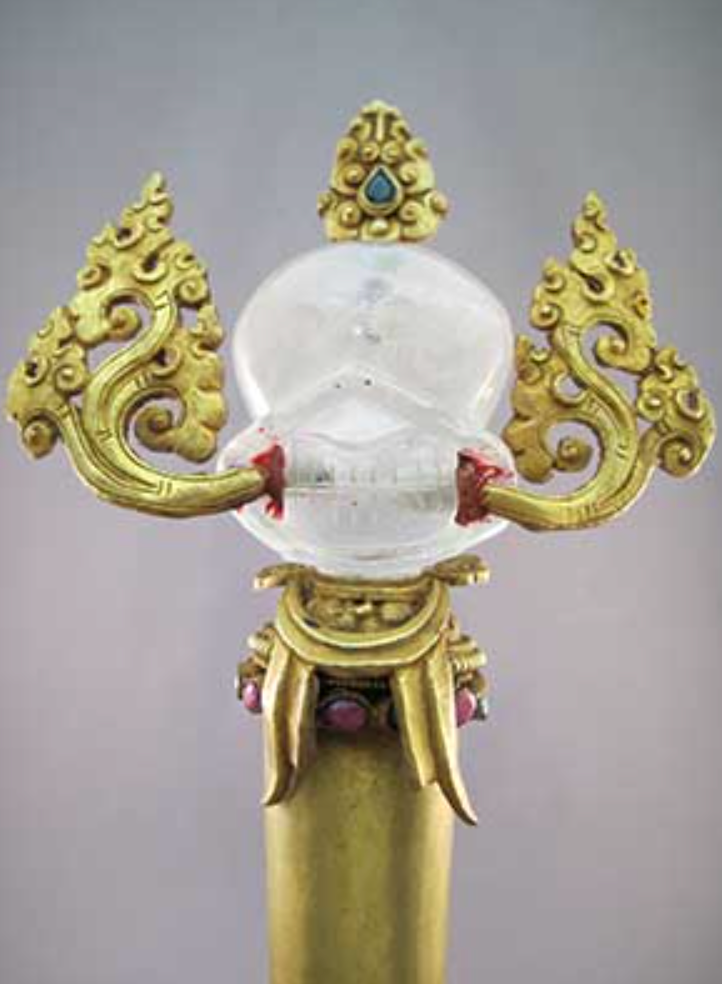 T-W-604 : Tibetan Crystal Skull Scepter Wand