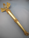 T-W-550 : Fire Gold Himalayan Crystal Skull Scepter Wand