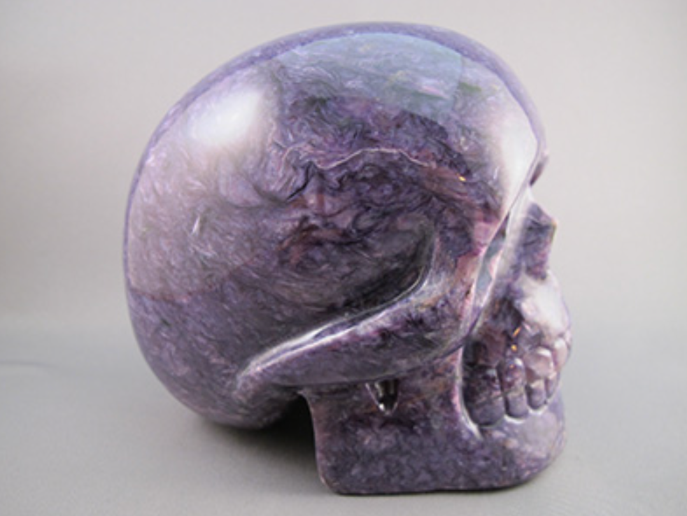 CH-L-2627 : Gem Quality Charoite Crystal Skull