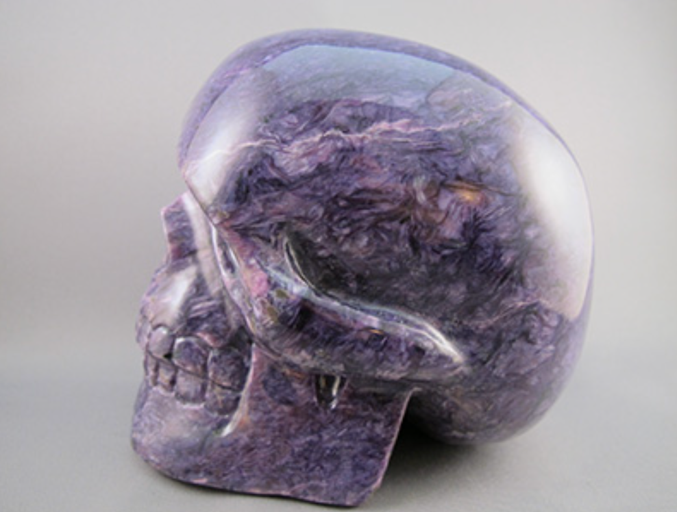 CH-L-2627 : Gem Quality Charoite Crystal Skull