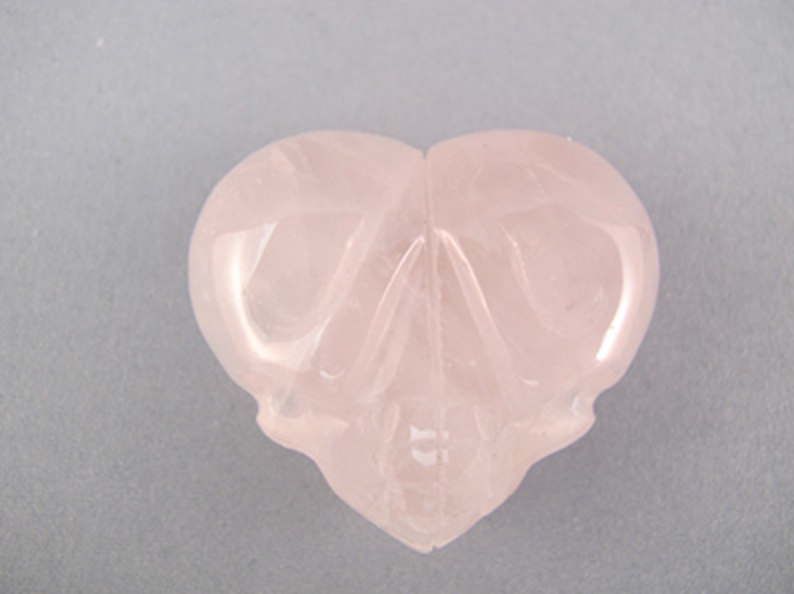 SQR-H2H-50 : Heart 2 Heart  Star Rose Quartz Twin Crystal Skull