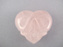 SQR-H2H-50 : Heart 2 Heart  Star Rose Quartz Twin Crystal Skull