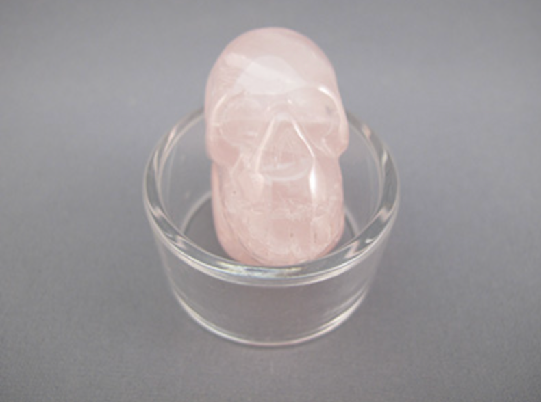 SQR-H2H-50 : Heart 2 Heart  Star Rose Quartz Twin Crystal Skull