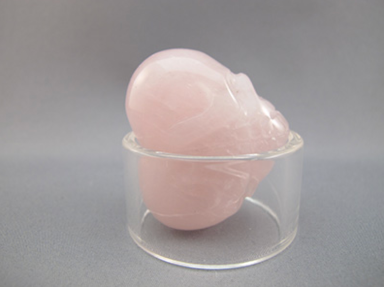 QR-H2H-50-mm : Mary Magdalene Journey Heart 2 Heart  Rose Quartz Twin Crystal Skull