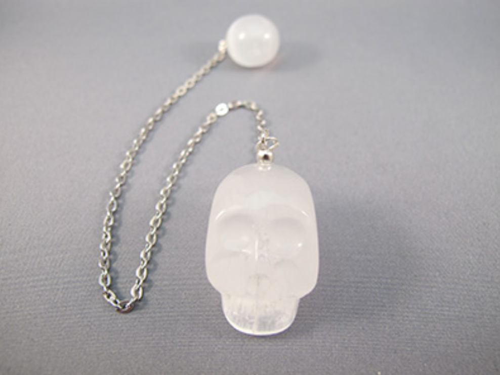 PM-SL-22 : Selenite Crystal Skull Pendulum