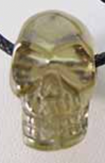 Drilled Citrine Crystal Skull