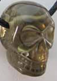 Drilled Citrine Crystal Skull